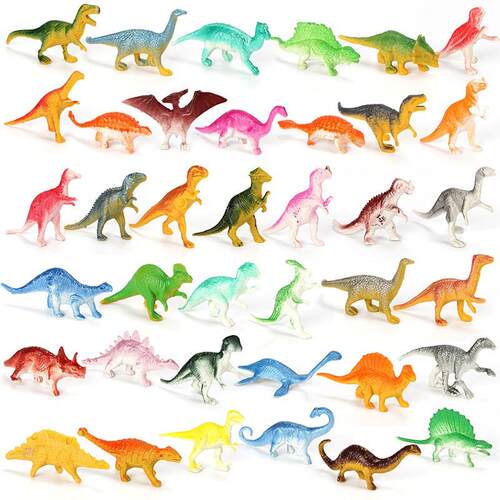 39pcs/lot Mini Dinosaur Model Childrens Educational Toys Sm