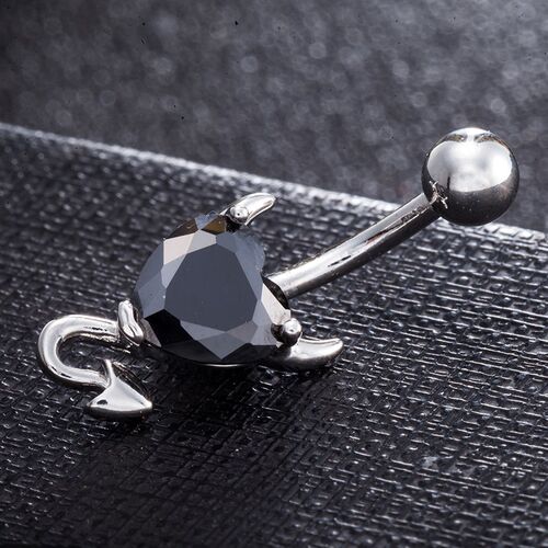 Love & Annie Heart Navel Belly Button Rings Devil Shape Red