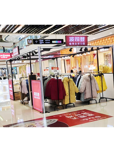 商场快闪店展架特卖场多经点位服装展位货架临时移动快装发光桁架