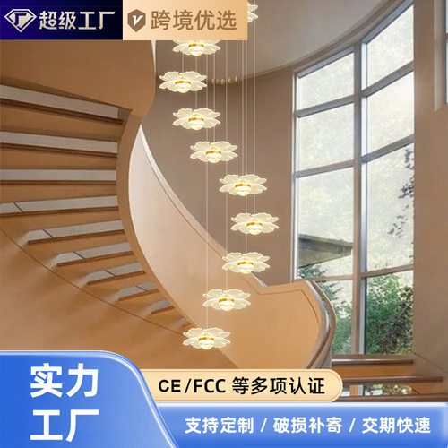 创意轻奢长线吊灯别墅复式?