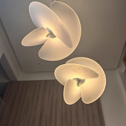 复式楼loft蚕丝吊灯别墅客厅