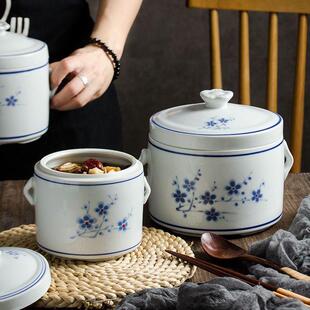 燕十份陶瓷炖盅带双盖隔水炖炖柠檬膏YOB鸽子大容量汤盅窝人炖锅