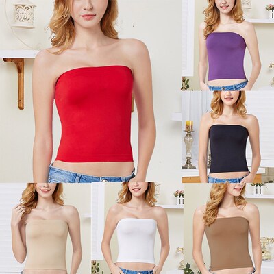 2021 Strapless Bra Womens Sexy Casual Long Tube Top Bandeau
