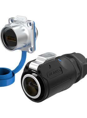 凌科LP-2工业hdmi线版k高清线防水航空插头插座连接器1米2米