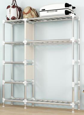 简衣柜用卧室布衣柜出租家房用ZWG实易耐用组装简约现结代全钢架