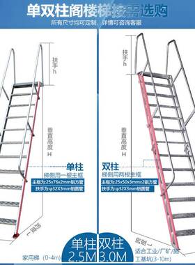 室外爬梯梯梯家用阁楼梯铝合金户外登高梯不生HF201601锈爬梯子厂