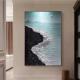 关手绘海浪沙滩厚RTY 饰画抽象体入户玄走立廊 2947理肌油画客厅装