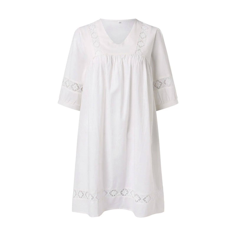 Boho Sundress For Women Casual Summer Lace Dress V Neck图片