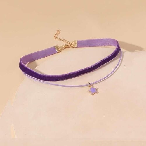 Vintage Gothic Double Layer Velvet Choker Womens Neck Chain