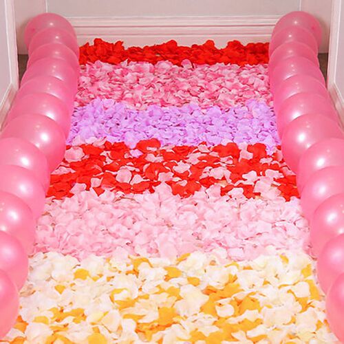 100/500PCS Artificial Rose Petals Colorful Romantic Wedding