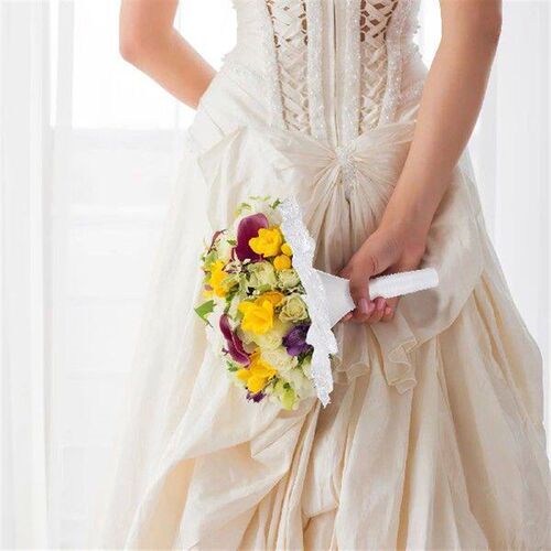 15cm Foam Hemisphere Lace Trim Bridal Bouquet Holder for