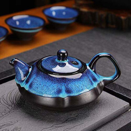 Ceramic Tea Pot and Cup Set Teaware Kung Fu Tea Set Jun Kiln