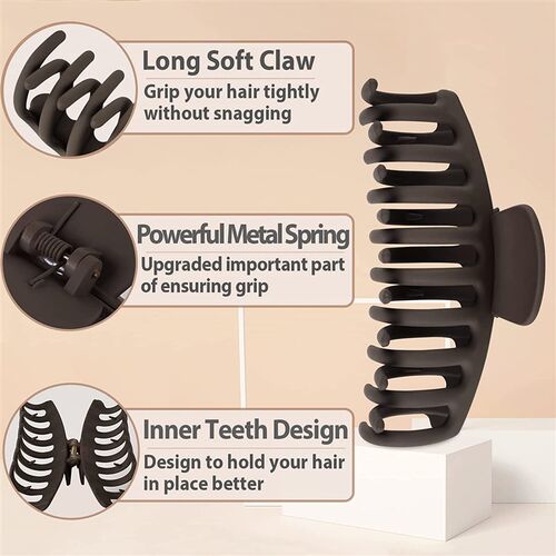 Solid Big Hair Claw for Women Large Claw Clip For Thin Thick