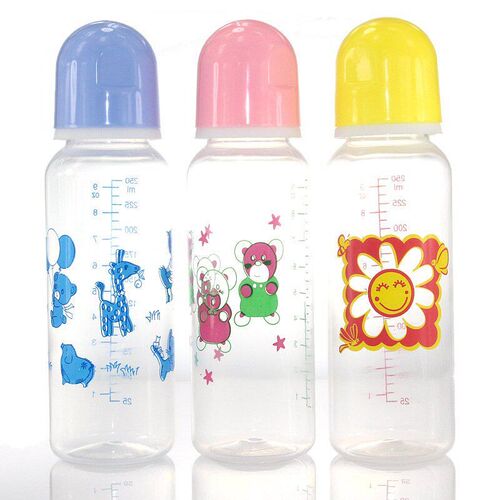 3Pcs 250ML Baby Bottle Infant Newborn Children Learn Feeding