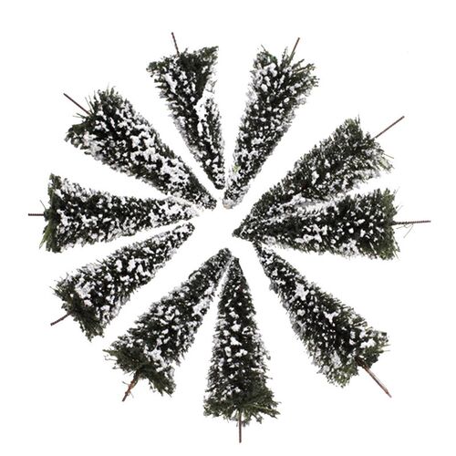 10pcs Plastic Model ree with Snow N Scale Building Park Gard