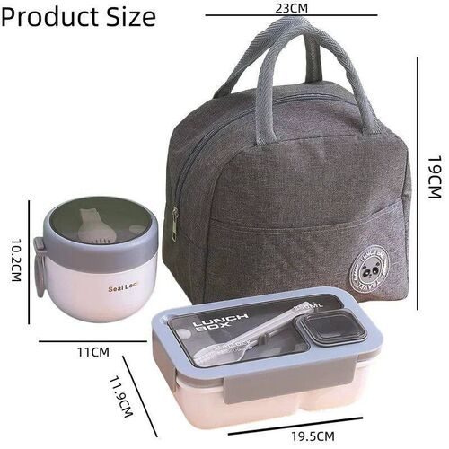 3-Piece Leakproof Lunch Containers Set  Insulated Thermal B