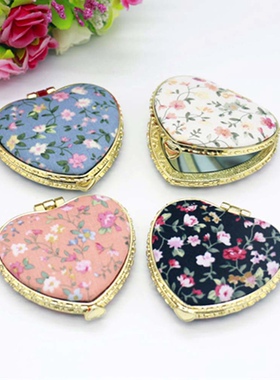 1pc Mini Makeup Compact Pocket Floral Mirror Portable Two-si