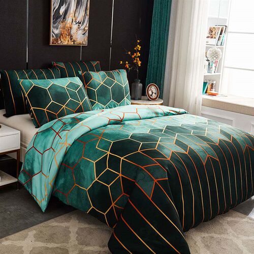 Geometry Duvet Cover Set Nordic Single Double Bed Linen 2 Pe