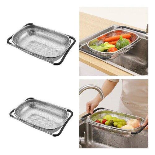 Stainless Steel Extendable Sink Draining Rack for Home