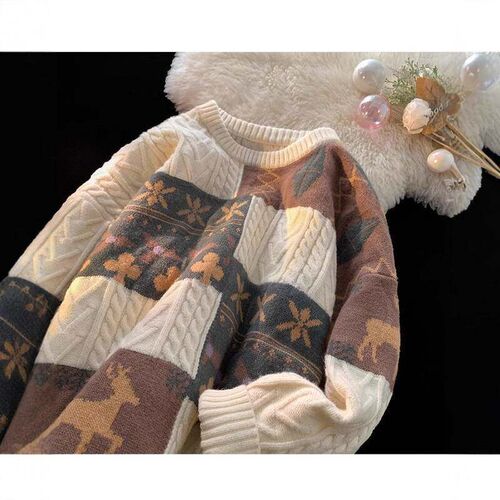 Christmas Sweater Mens Thickened Lazy Bottoming Knitted Swe