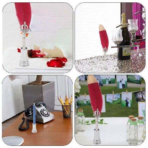 3 Pcs Single Pen Stand Round Metal Holder for Students