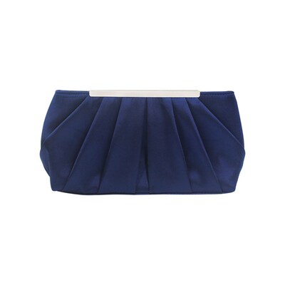 Solid Silk Satin Evening Bag Women Elegant Ruched Clutch Bag