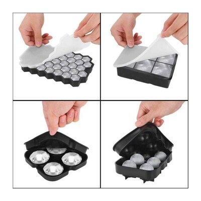 Silicone ice cube tray bar whiskey large square ice mold wit