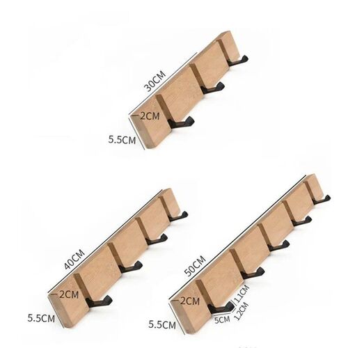Foldable Bamboo Wall-Mounting Clothes Hooks Household Clothe
