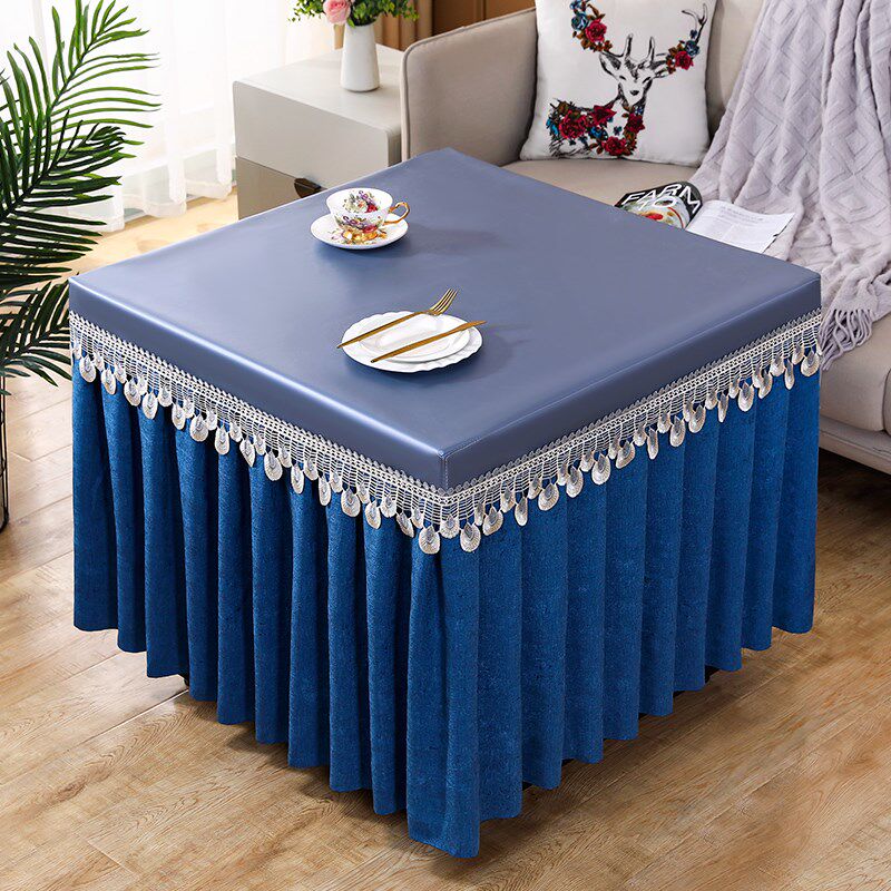 防水防油桌罩方桌桌布烤火桌罩正方形防尘皮罩垂纱电炉罩取暖桌罩,居家布艺,烤火罩,淘宝优惠券,粉丝福利购,淘宝优惠卷