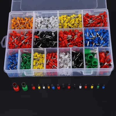 2120pcs Wire Copper Crimp Connector Insulated End Terminal 2