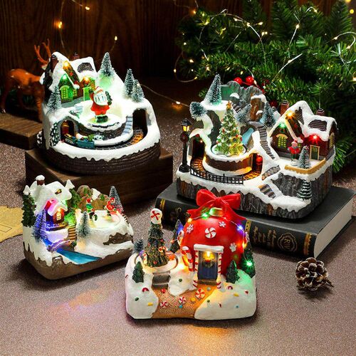 Rotating Train Music Box - LED Light Up Christmas Gift圣诞