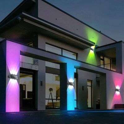 4/6/8LED Solar Wall Spotlight Outdoor Upper And Lower Lighti