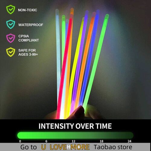 50/100/200pcs Kids Adult Luminous Glow Stick With Connectors