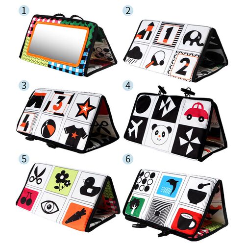 Tummy Time Floor Mirror Visually Inspire Black and White Edu