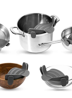 Silicone Kitchen Strainer Clip On Pots and Pans Drain Rack P