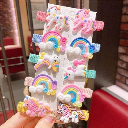 10PCS/Set New Cute Colorful Cartoon Unicorn Hair Clips for