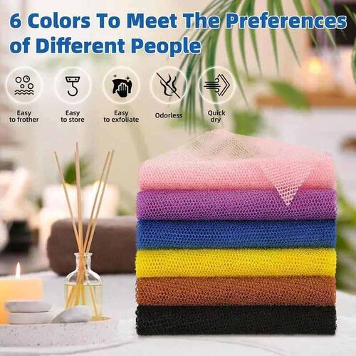 Colorful African Net Cloth Washcloth Body Exfoliator Reusabl
