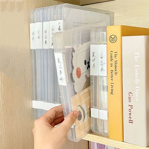 A4 File Storage Box Transparent Portable Folder Document Cas