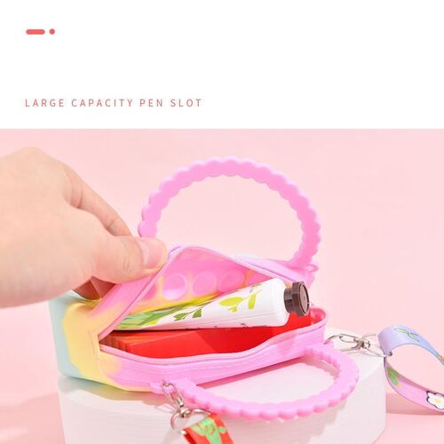 Silicone Push Bubble Crossbody Bag Fidget Toys Sensory Relie