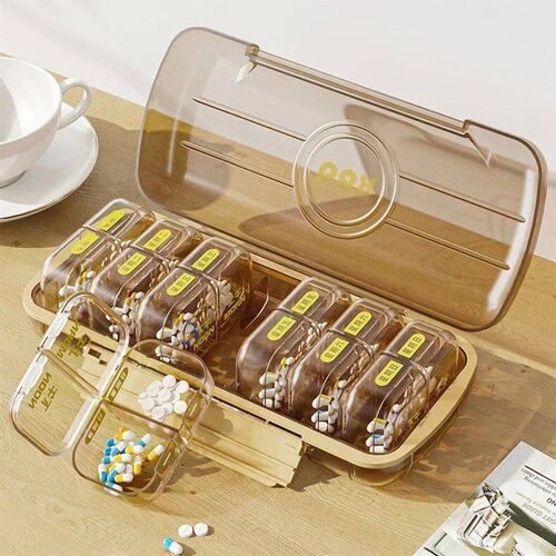 Pill Box Seven Days A Week Medication Dispenser Case Portabl