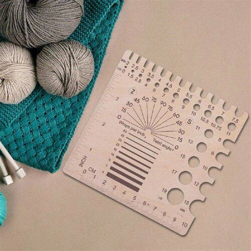 Wooden Square Knitting Measuring Tool Portable Knitting