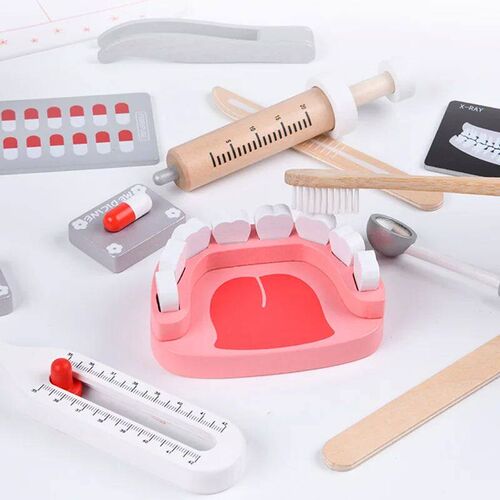 Wooden Pretend Play Doctor Educational Toys for Children Sim