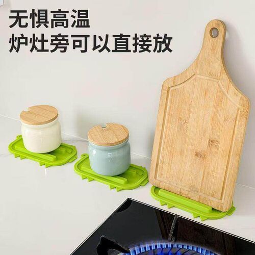 Cute Pig-Shaped Pot Lid Holder, Silicone Drain Pad, Heat-Res