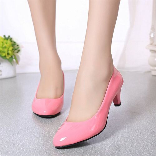 High Heel Shoes for Women 5CM Chunky Heel Fashion Pointed To