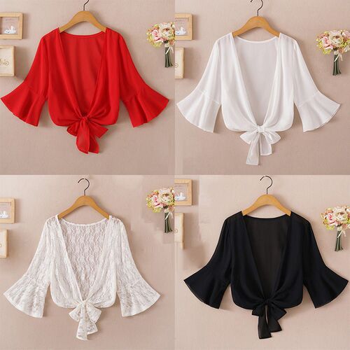 Summer Blouses For Women 2023 Woman V Neck Tie Waist Blouse