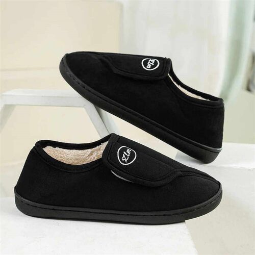 House Shoes for Men Suede Leather Slippers Non-Slip Slip-on