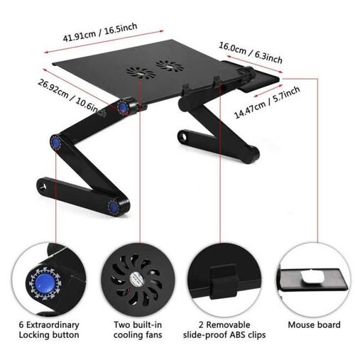 360 Degree Adjustable Foldable Laptop Desk Table Stand Holde
