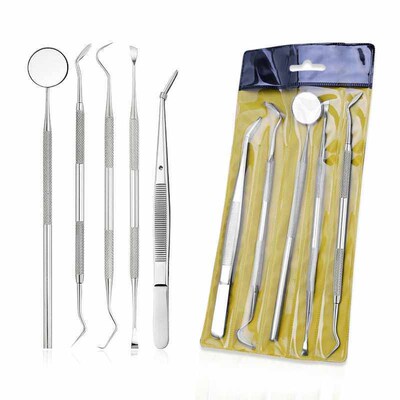 5pc/set Dental Mirror Stainless Steel Dental Dentist Prepare