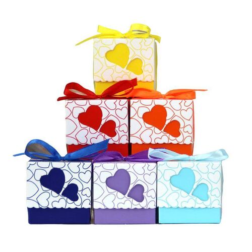 10/20/50Pcs Double Love Heart Candy Boxes Wedding Favor Gift