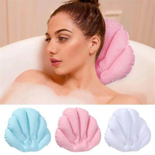 1PC Inflatable Bath Pillow With Suction Cups Soft Spa Neck